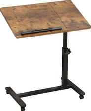 Overbed Bedside Desk Mobile Rolling Laptop Stand Tilting Overbed Table W/ Wheels