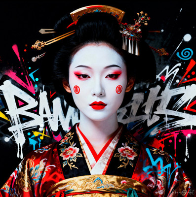 Urban3DArt Geisha Style Limited Edition 1/10 Digitaldruck 60x60 signiert