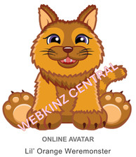 Webkinz Classic Lil' Orange Weremonster Code Only messaged
