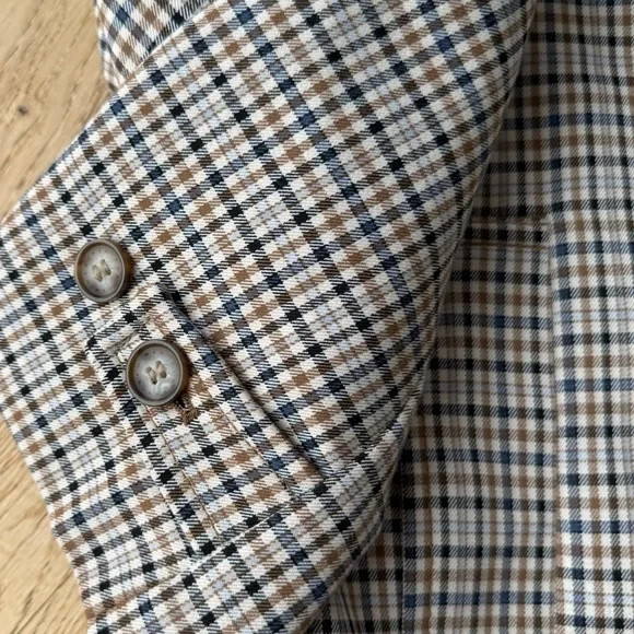 H&M Car Coat Water Repellent Size Large Plaid Knee Length Mens thumbnail 8