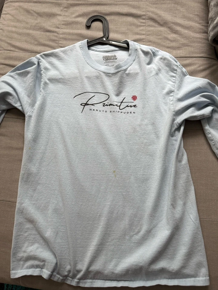 Camiseta Primitive Azul Claro Naruto Shippuden Dolor Manga Larga Talla M Para Hombre Foto 2 de 4