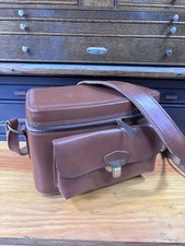 Vintage Real Leather Film Camera Bag Case Mid-Century