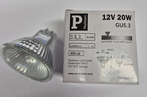Paulmann 832.44 Halogen - Spot 12V 20W Birne GU5.3 Dimmbar 83244 Warmweiß MR16-image