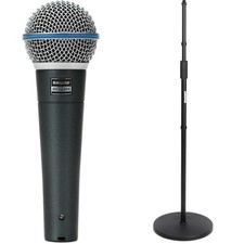 Shure Beta 58A Supercardioid Dynamic Vocal Microphone with Round Base Stand