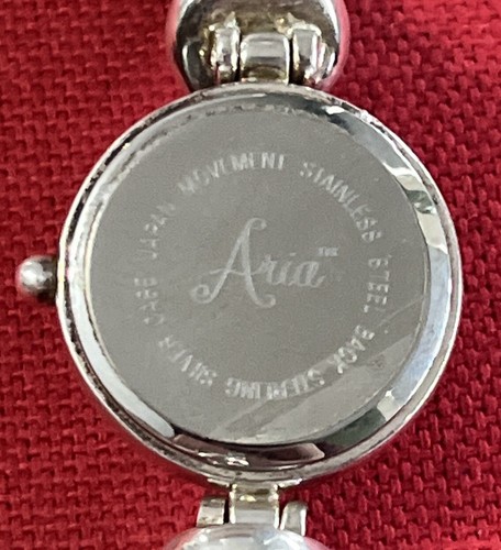 Aria Sterling Silver Black Onyx Women's Quartz Wristwatch 925 5.5” Band Watch - Picture 7 of 9