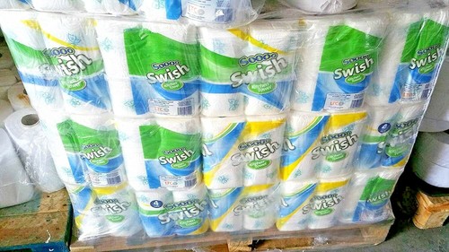 24 x Kitchen Roll 2 Ply Tissue Paper White Patterned Embossed - Picture 3 of 3