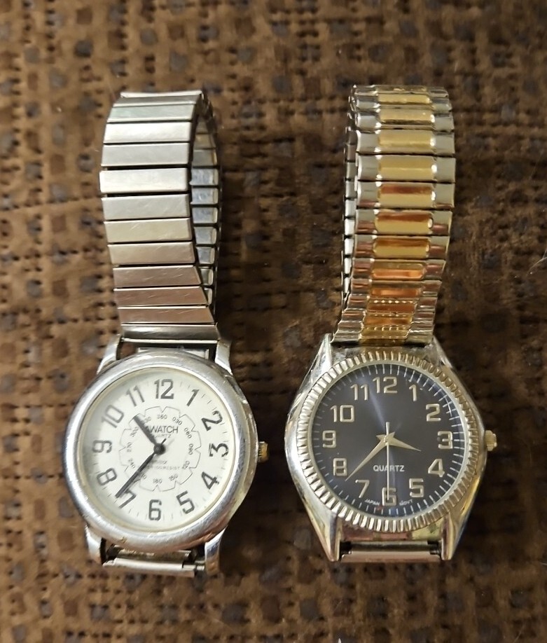 Men's used wrist watches quartz Armitron, Unbranded lot of 2 watches