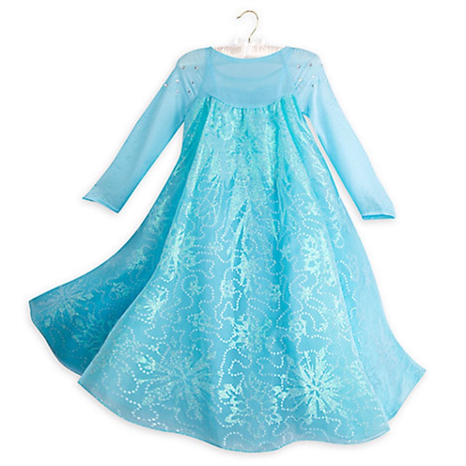 Disney Store Elsa Deluxe Costume W Light Up Bracelet Dress Frozen