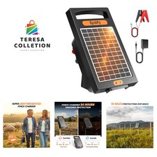 24 Hour Solar Electric Fence Charger, 10 Miles, Up to 10200v Output Range Ele...