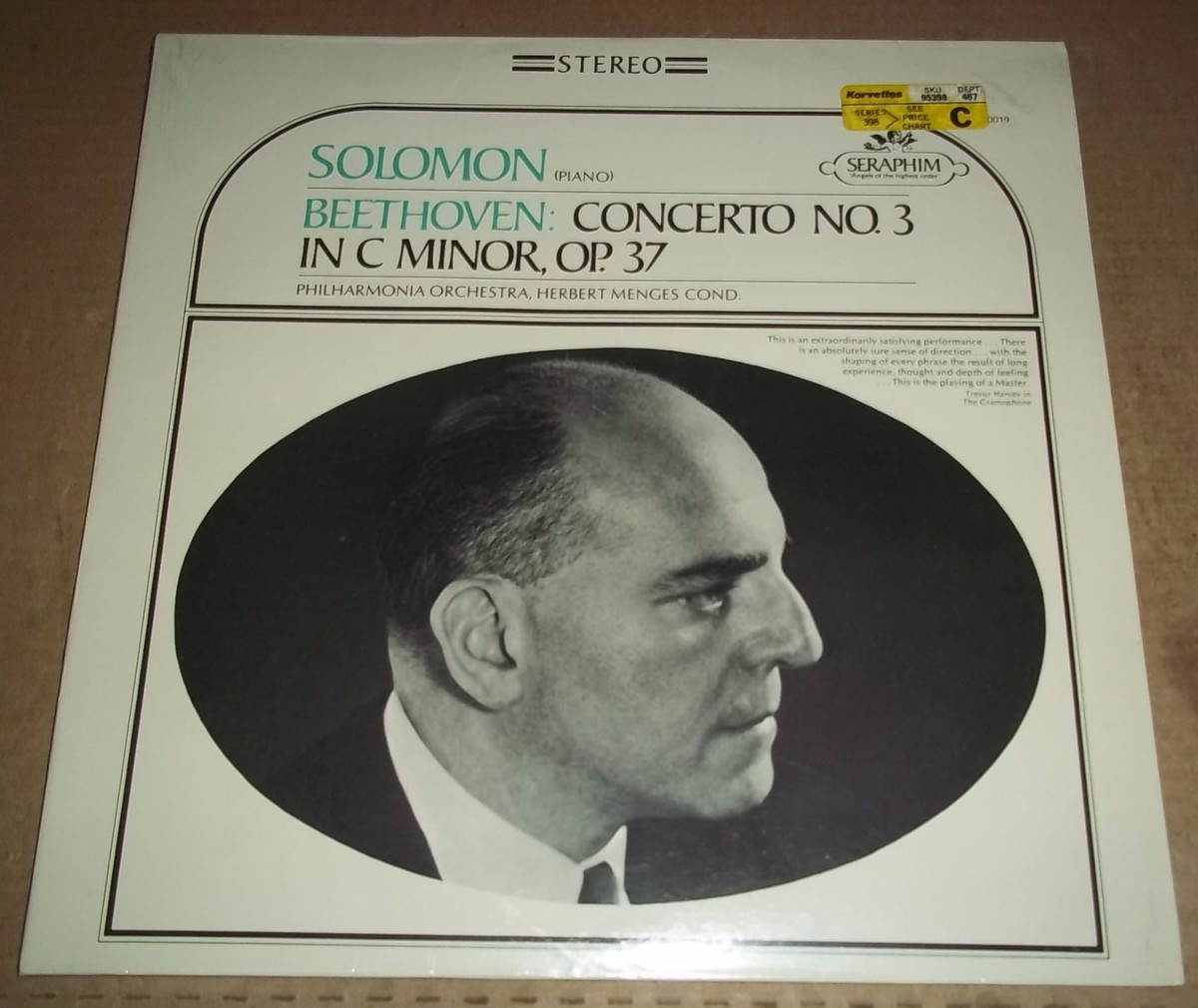 Solomon/Menges BEETHOVEN Piano Concerto No.3 - Seraphim S-60019