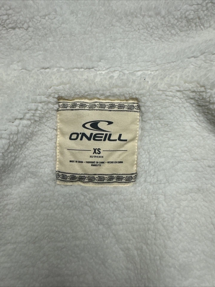 Abrigo Chaqueta Cálida O'Neill Charcol Azul Marino y Blanco Sherpa Tejido Motocicleta EE. UU. XS Foto 4 de 4