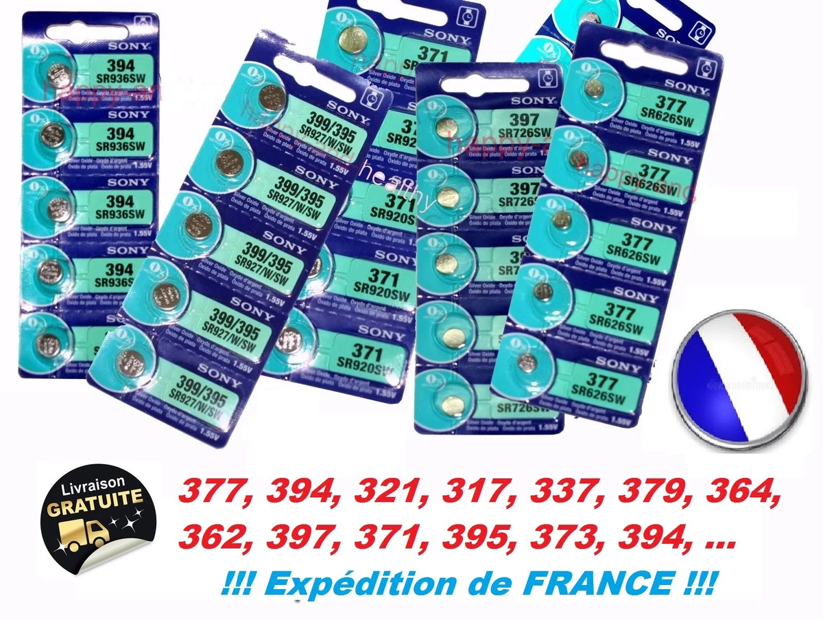 Lot de 20 piles bouton SR626SW pour montre 377 AG4 SR 626SW V377 1,5 V  626SW A75 - Cdiscount Jeux - Jouets