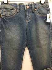 NWT OLD NAVY GIRLS LIGHT WASH DENIM CAPRI ADJUSTABLE WAIST SIZE 10