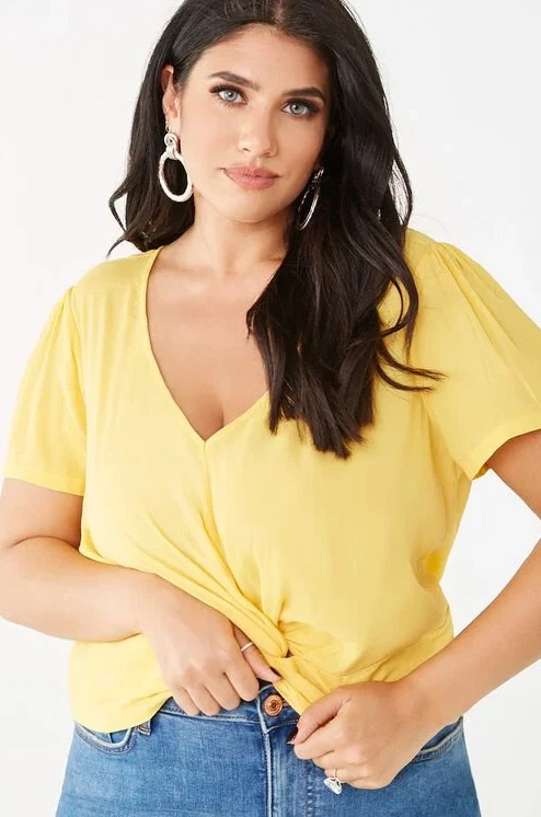 Yellow sheer cheap blouse