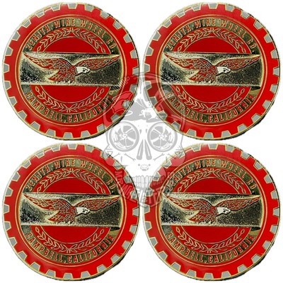 Zenith Red On Gold Lowrider Wire Wheel Metal Chips Emblems