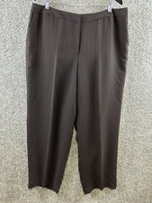 Kate Hill Woman Brown Pink Striped Dress Pants Straight Leg Women's Plus 18W