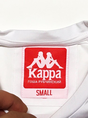 GOSHA RUBCHINSKIY X KAPPA EMBROIDERED LOGO WHITE MENS GRAPHIC T-SHIRT SIZE: S - Picture 5 of 11