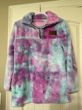 Southern Fried Chick Sherbet Faux Sherpa Pullover Women's Size Small EUC