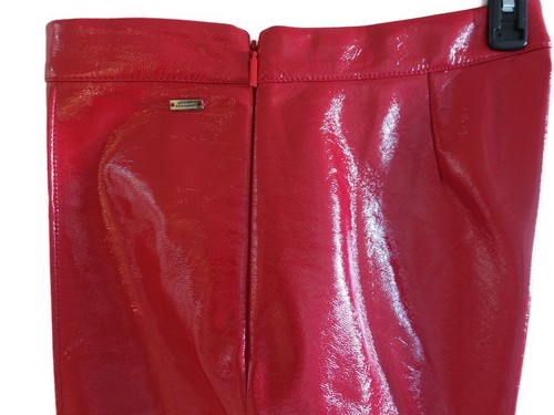 NWOT Armani A/X Bright Red Shiny Soft Vinyl Fitted Pants Sz US 8 - Picture 5 of 7