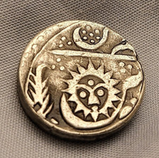 UNKNOWN Unusual Silver Coin Antique Strange Old Arabic Mystery Roman Greek Retro