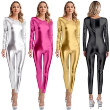 Womens Jumpsuit Slim Fit Full Body Bodysuit Futuristic Style Leotard Tights