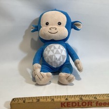 Disney Baby Blue Monkey Plush 9  Rattle Toy Embroidered Face VGUC  