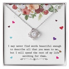 Not Enough Words Necklace for Soulmate Wife or Girlfriend