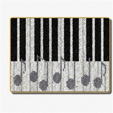 Piano Harmony Rug Kit: DIY Latch Hook  Crochet Set for Adults  Kids - Beginner
