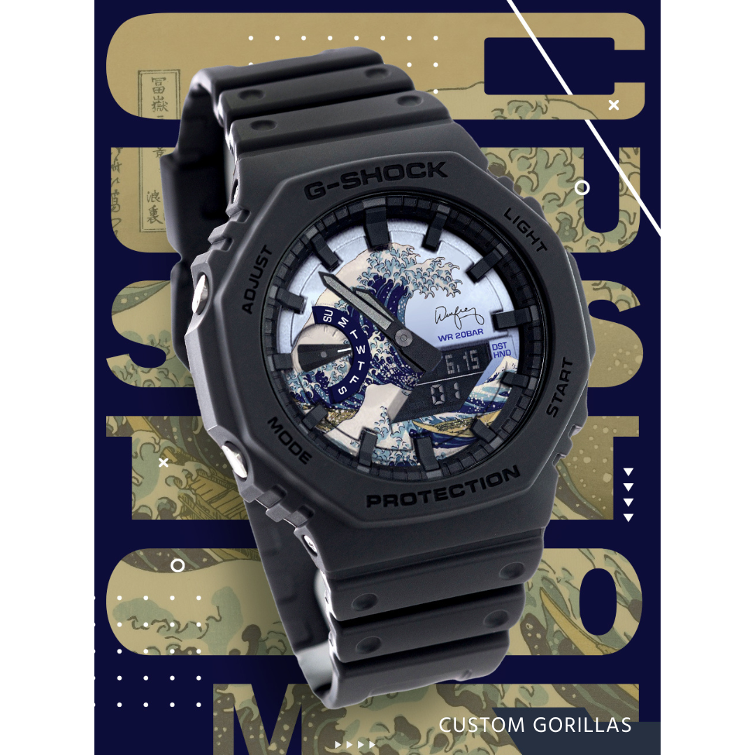 Dial G Shock GA 2100 With Custom Logo Wave of Kanagawa Japan Dial G Shock GA 2100 With Custom Logo Wave of Kanagawa Japan