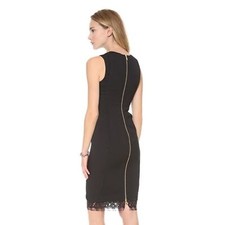 Ulla Johnson bodycon dress Black formal pencil Olympia lace trim at the knee SM