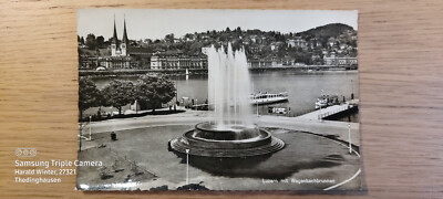 Postkarte Luzern mit Wagenbachbrunnen 16.06.1958 gel_29