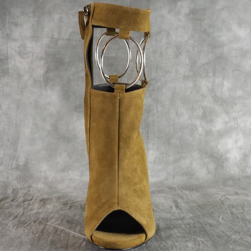 LAST PAIR! NIB Giuseppe Zanotti ZELDA US 8.5 EU 38.5 Brown Peep Toe Bootie 9112 - Picture 5 of 9