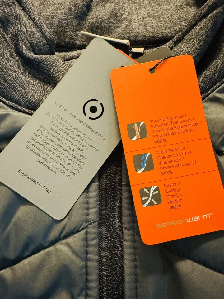 Chaqueta Ping Sensor Cálida Golf Cremallera Completa Elastizada Puffer Alabama Asfalto Talla S Nueva con Etiquetas Foto 2 de 4