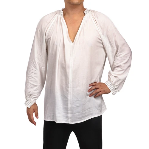 HidmFaw Vintage Shirt for Men, Victorian Ruffled Knight Pirate Shirt