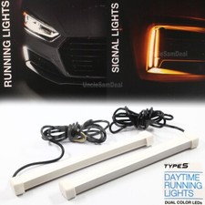 Type S 7 Led Daytime Running Light Strip Drl White Amber Turn Signal Switchback
