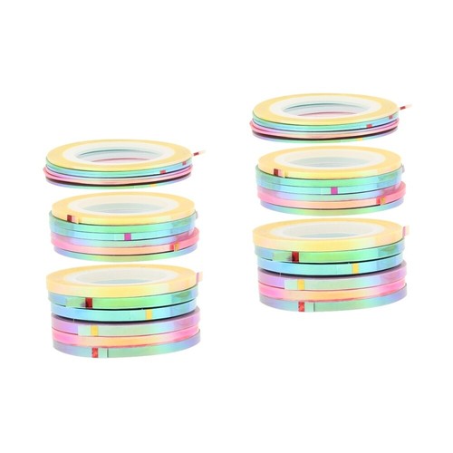 2 Pieces Adhesive Decals Strips Nail Sticker Art Gold Thread Stickers