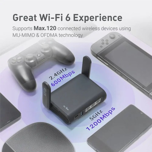 Wi-Fi 6 Gigabit Travel Router,Client&Server Open Adguard Home Parental Control - 第 6/9 張圖片