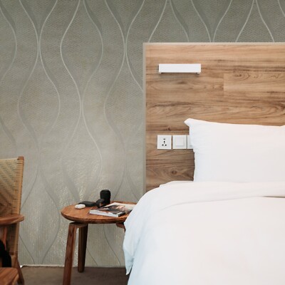 Triangle geometric Brass metallic tiles wavy lines textured waves Wallpaper roll