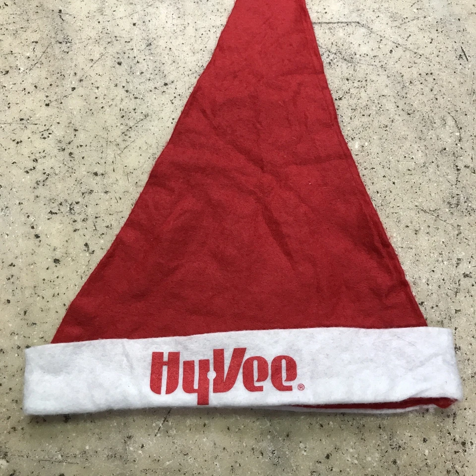 Rare Hy Vee Employee ADULT SANTA CLAUS HAT PLUSH RED CHRISTMAS PARTY - Fast Ship - Image 4 of 4