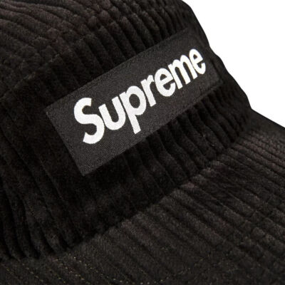 SUPREME CORDUROY CAMP CAP BLACK/ SS22 (100% AUTHENTIC) NEW