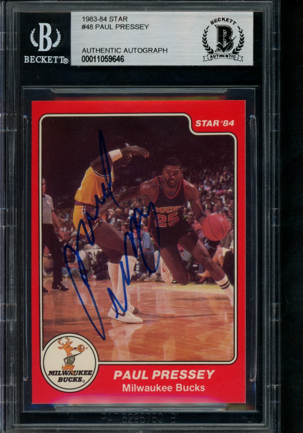 1983-84 Star #48 Paul Pressey SP XRC BAS BGS Auto "True Rookie Card" ("TRC")