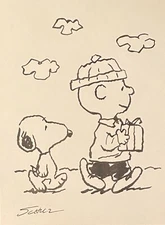 CHARLES M SCHULZ Drawing On Paper (handmade) Signed And Stamped Vtg Art