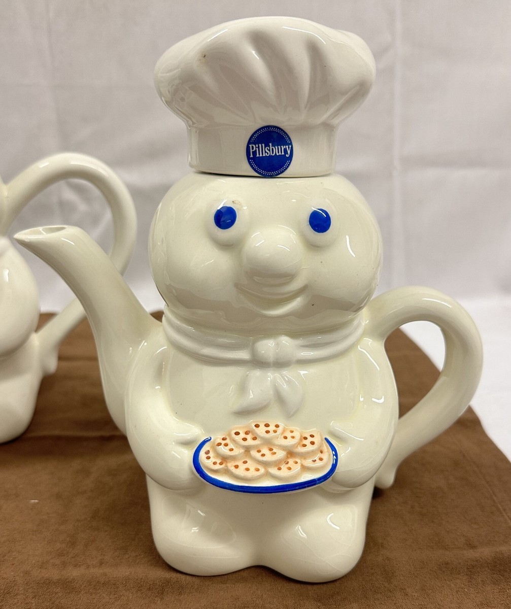 Doughboy Pillsbury ドゥボーイ ホーロー容器セット Vintage Pillsbury Doughboy Ceramic Set - Pitcher & Teapot | eBay