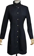 CELYN by ELISABETTA FRANCHI Elegant Designer Black Wool Trench- Coat  IT 44/S