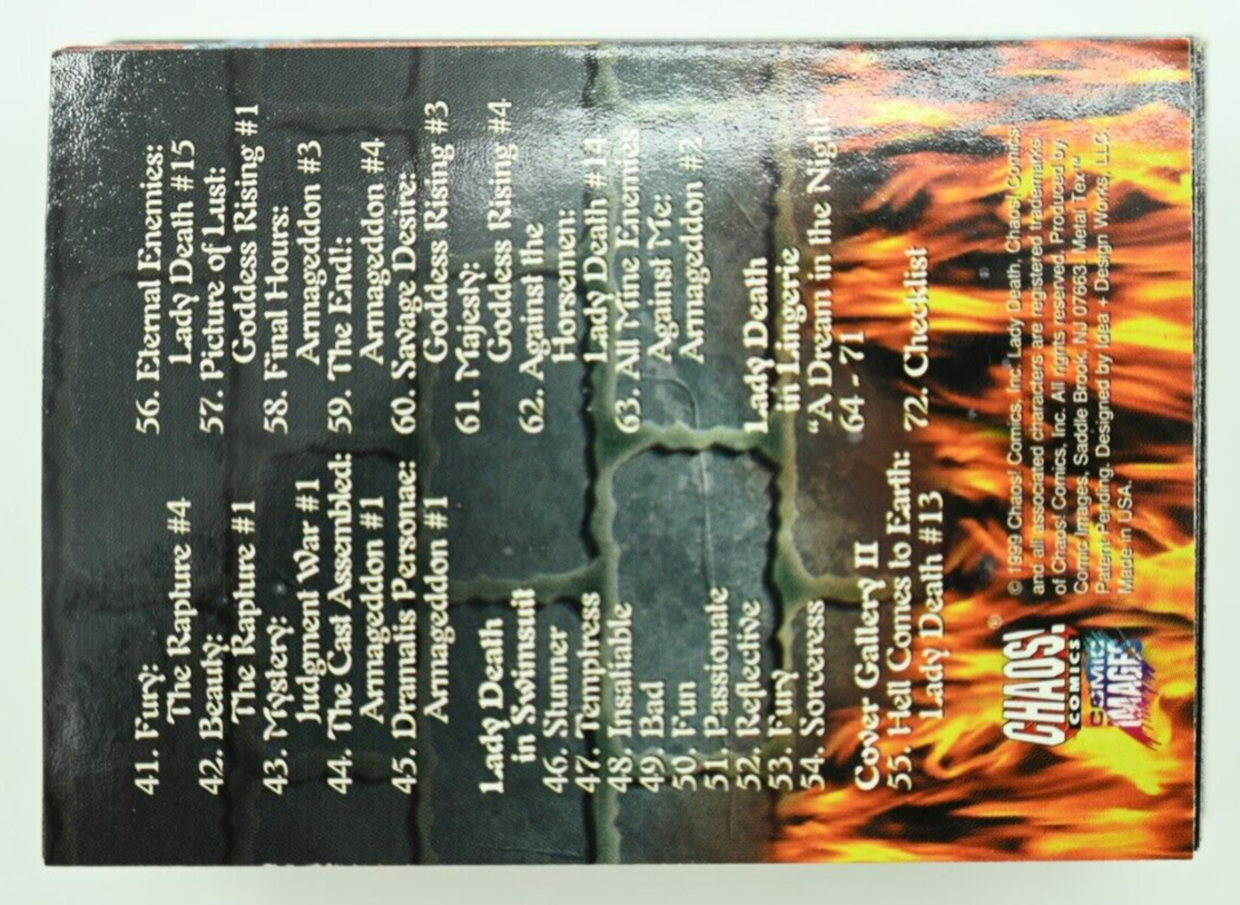 Lady Death Night Gallery Trading Card Complete Set 1999 Chaos - Picture 2 of 3