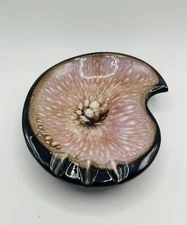 Vintage MCM RETRO Mid Century Modern Pink & Brown Ceramic Ashtray Japan