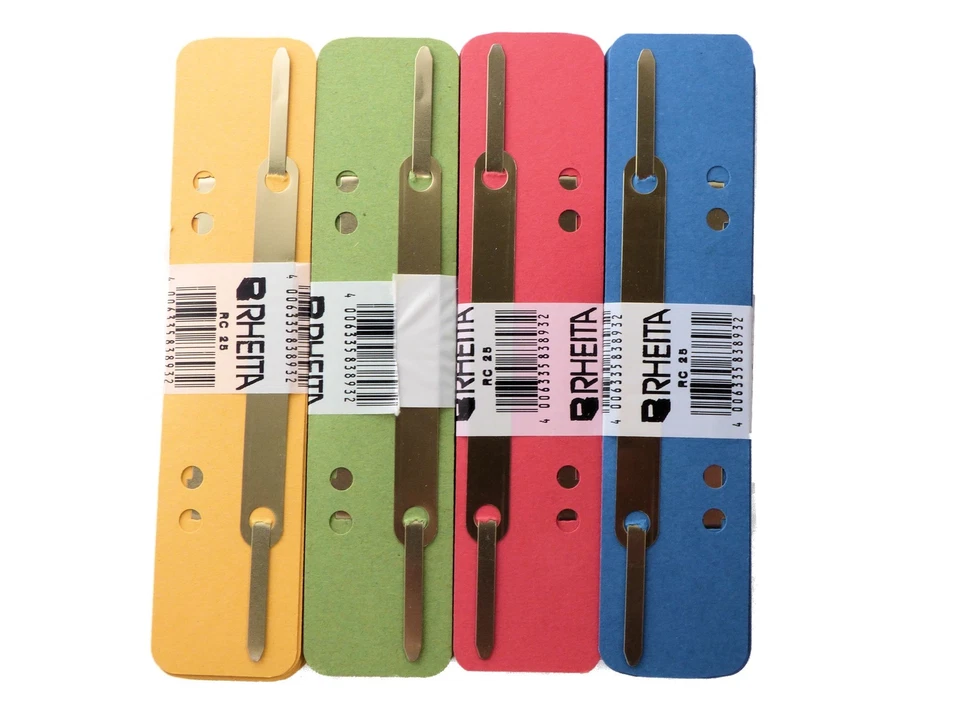 RHEITA-KRAUTKRÄMER GMBH 4 x Rheita® 25 Heftstreifen Recycling Karton kurz 4 Farben Karton-Heftstreifen