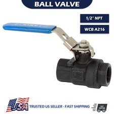 1/2" Ball Valve Full Port 2000 WOG Threaded Female NPT Carbon Steel CS 2000 psi