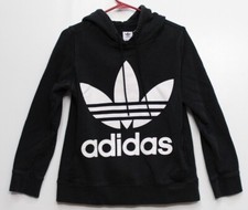 Adidas Sweatshirt Women's S UK 10 Black Hoodie Trefoil Logo Sweater Ships free