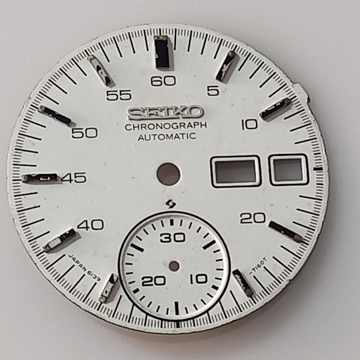 ORIGINAL SEIKO 6139-7160T WHITE DIAL FOR SEIKO HELMET CHRONOGRAPH